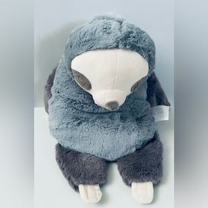 Plush Sloth Toy in Gray and White